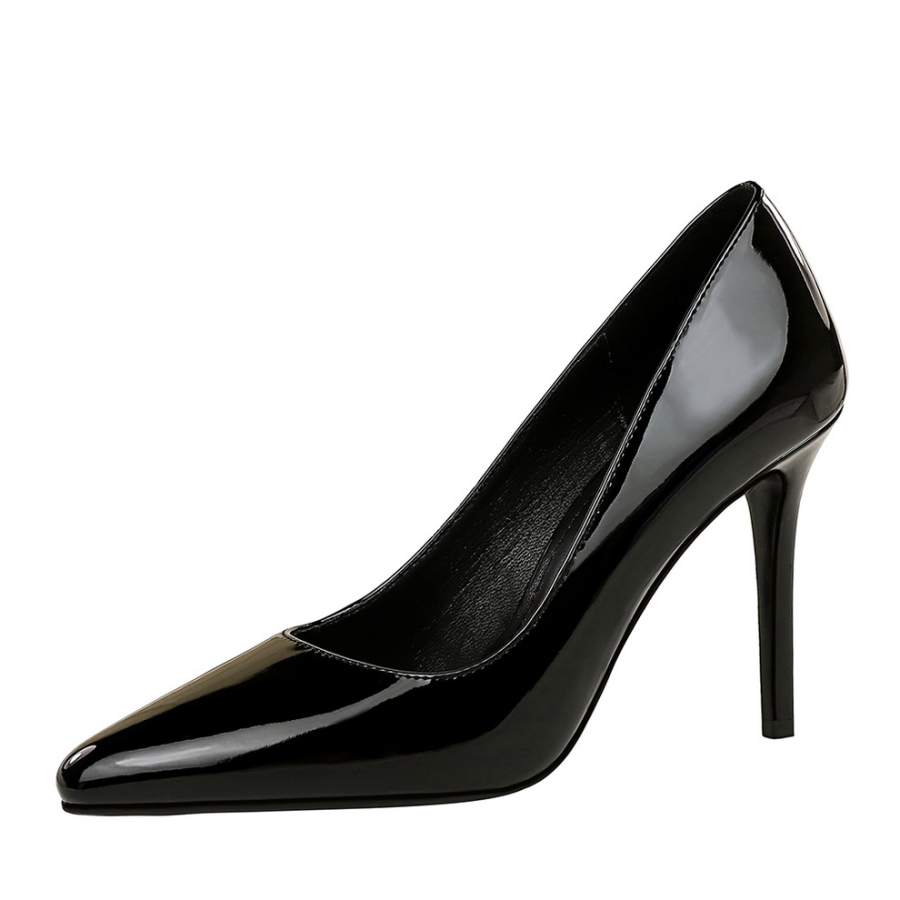YAFEI XUANYU Patent Leather Slim Heel High Heels 10cm Women's