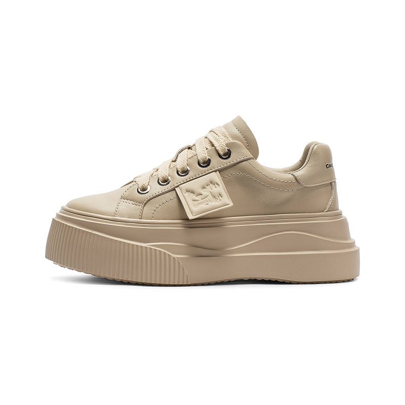 Coup De Foudre Top Grain Cow Leather Height Increasing Height Increasing Low top Skateboard Shoes 6cm Women's