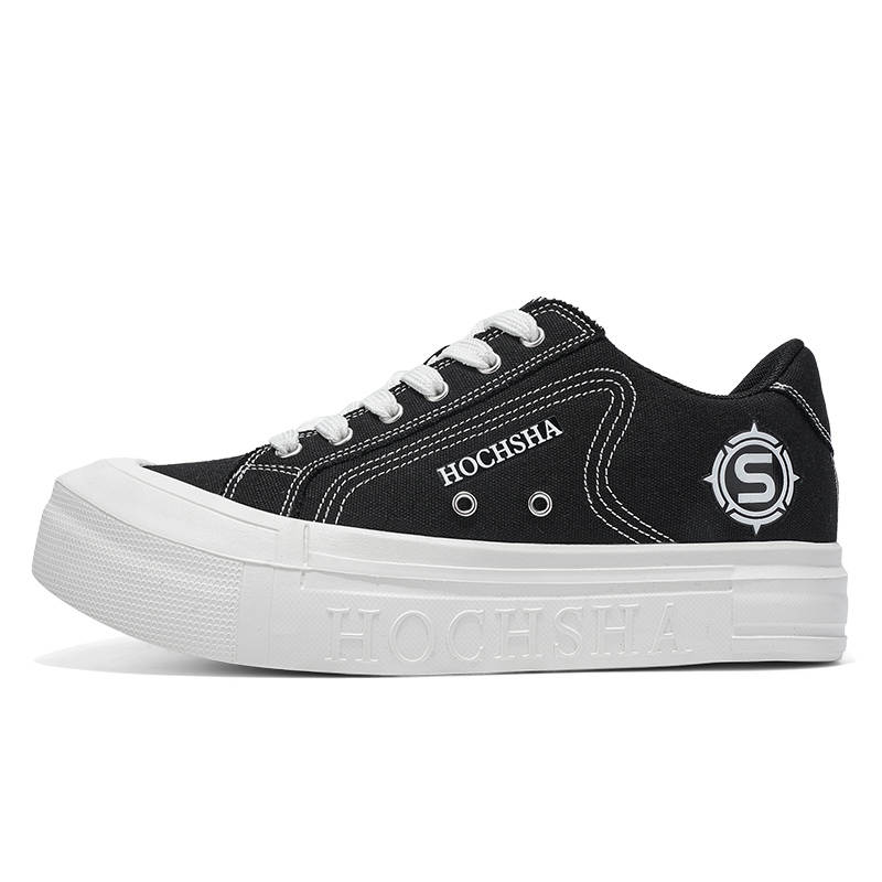 HOCHSHA Minimalist Fashion Low top Canvas Shoes Unisex Black