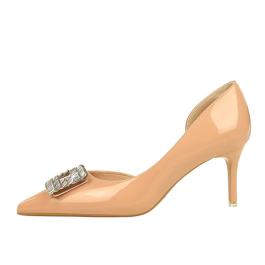 QITUMAUL Patent Leather Slim Heel High Heels Women's