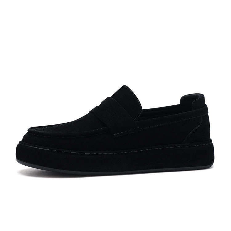 U7 U7 Top Grain Cow Leather Classic And Versatile Loafers Men's Black