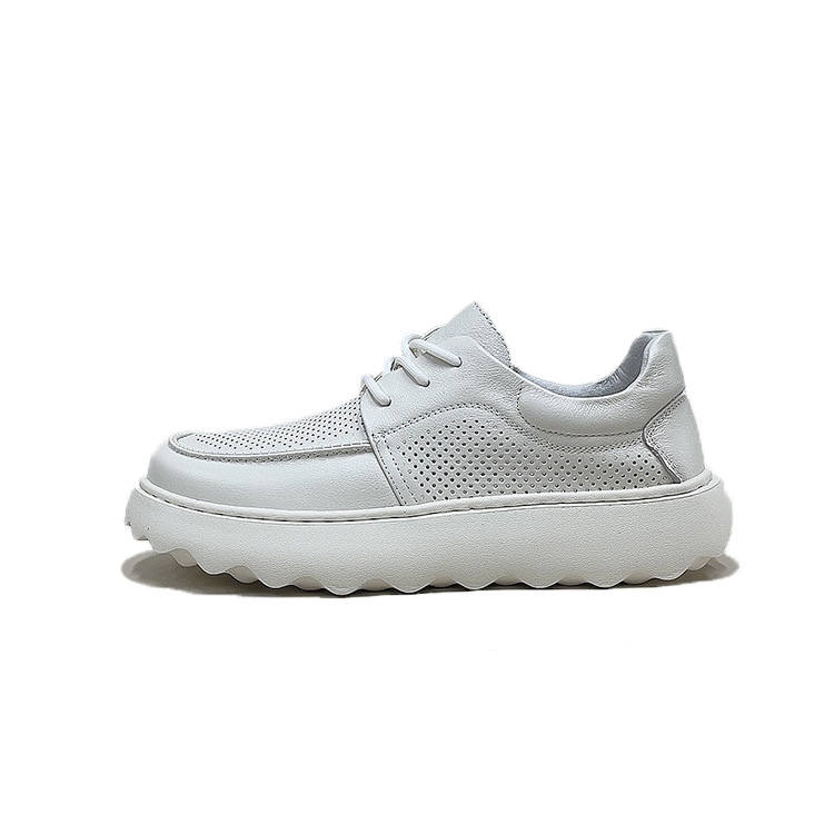 Devanro Devanro Top Grain Cow Leather Abrasion Resistant Lightweight Breathable Slip Resistant Low top Casual Shoes Men's