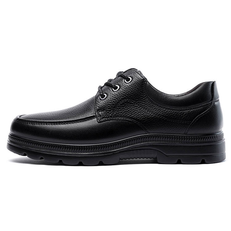 LAORENTOU Top Grain Cow Leather Casual Leather Shoes Men's Black