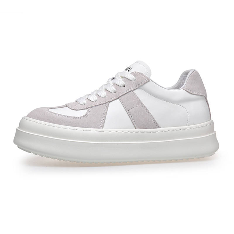 PT'SON Abrasion Resistant Lightweight Height Increasing Low top Casual Shoes Men's Gray