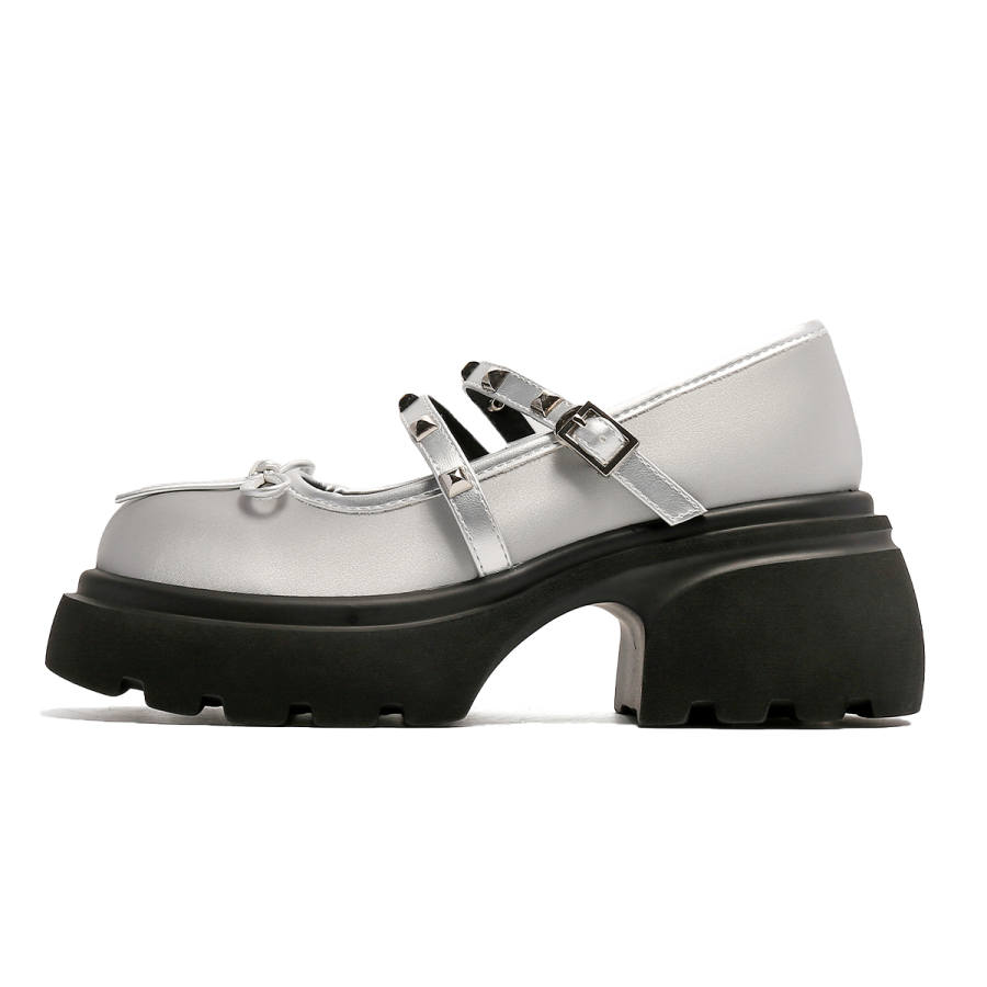 BOJUEMAO Cow Split Leather Mary Jane Shoes Women's