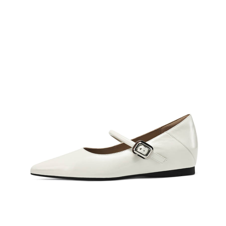 BOERDIQI Top Grain Cow Leather Flat Mary Jane Shoes 1.1cm Women's