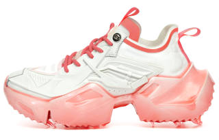OGR Mecha Classic Chunky Sneakers Unisex Low Top Smoke Sunglow Pink/White