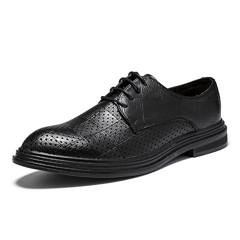 KAQIAODI Microfiber Leather Casual Shoes Men's Black