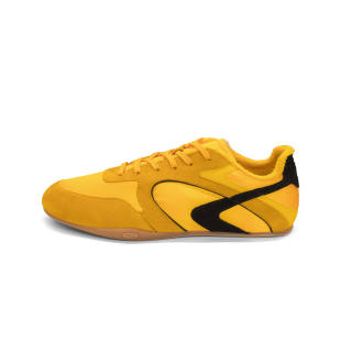 Glitter Focus Top Grain Cow Leather Low top Casual Shoes Unisex Mango Yellow