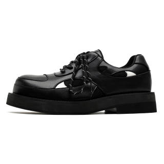 Zuogedu Large Head Trendy Derby Shoes Fashion Versatile Casual Shoes Men's Black