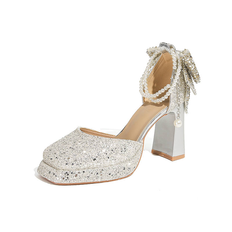 Bamiti Chunky Heel High Heels 9cm Women's