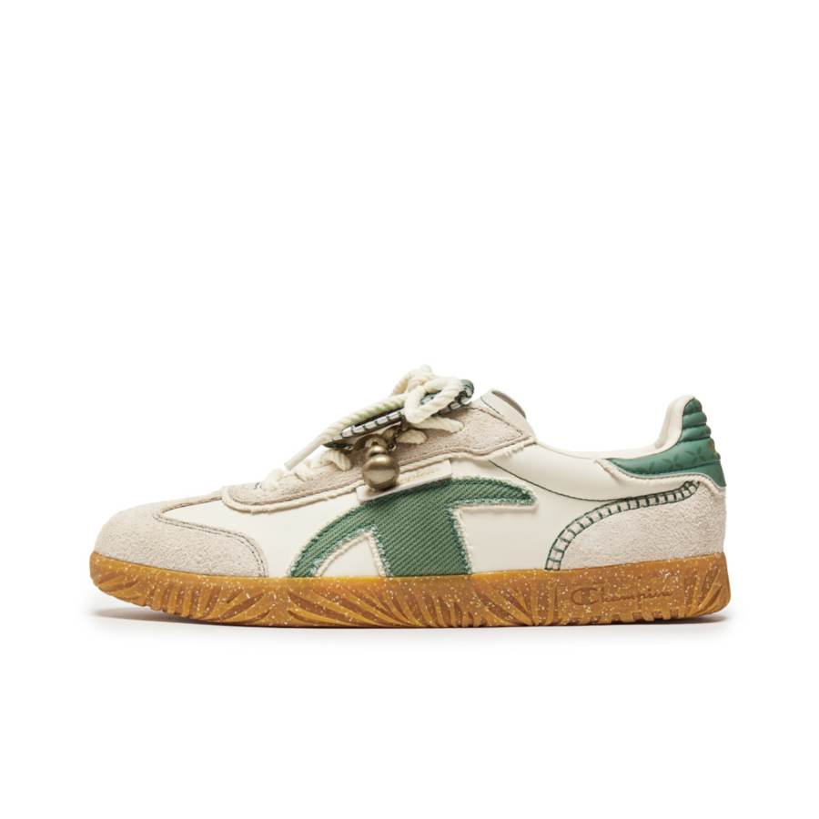 Champion Campus Synthetic Leather, Cow Leather Slip Resistant Low top Skateboard Shoes Men's Linen/Wild Duck Green