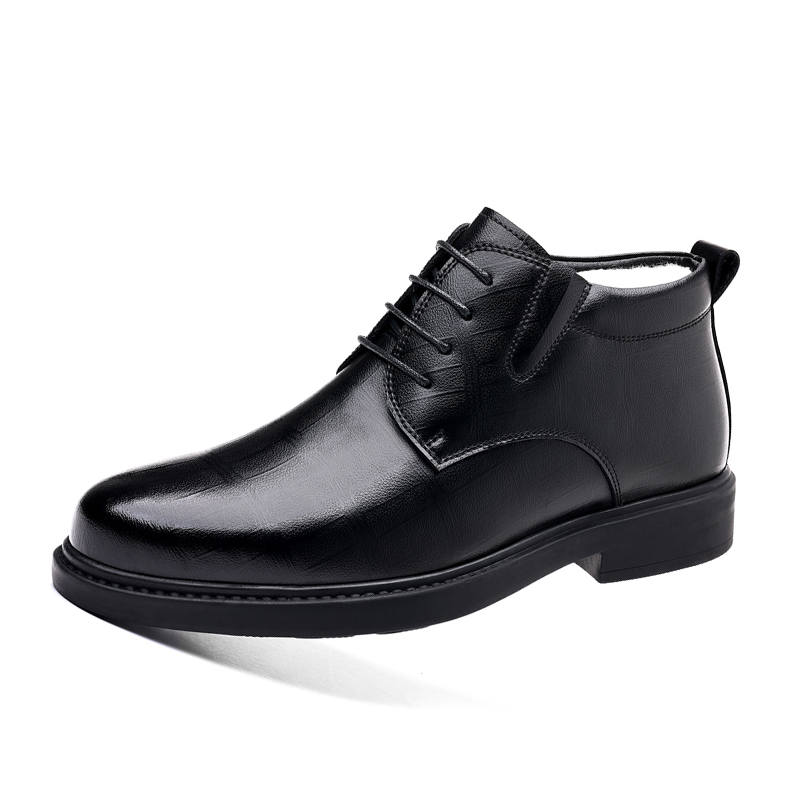 CITONGXIANSHENG Cow Split Leather Casual Shoes Men's Black
