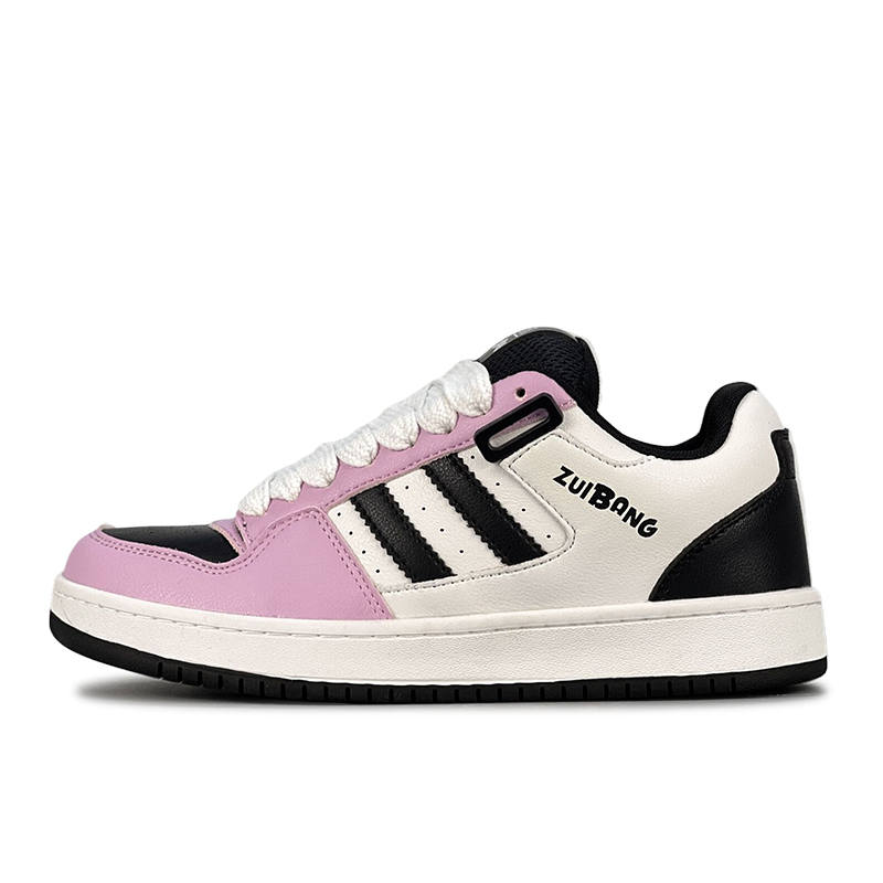 ZUIBANG Puffy Shoes Slip Resistant Abrasion Resistant Low top Skateboard Shoes Women's White Black Pink