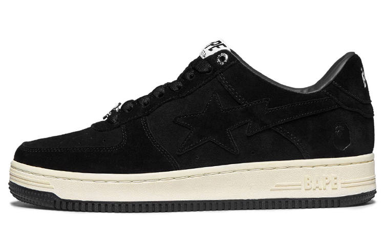 A BATHING APE STA Casual Low top Stylish Skateboarding Shoes Women's Black