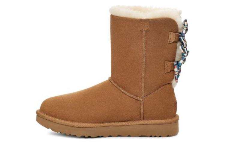UGG UGG Checkered Bow Snow Boots 'Brown' Women's