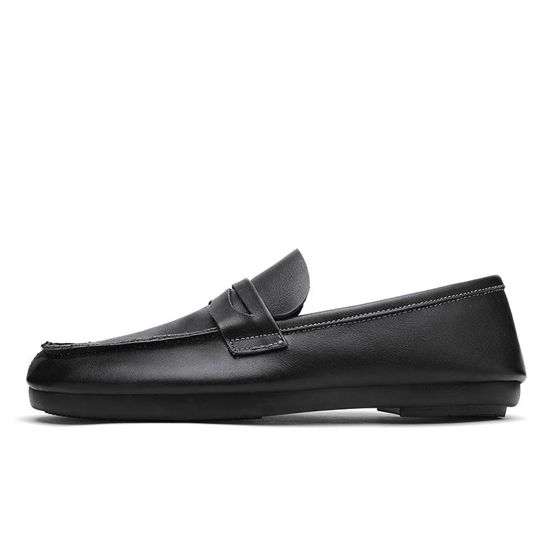 CITONGXIANSHENG Top Grain Cow Leather Men's Casual Shoes Men's Black