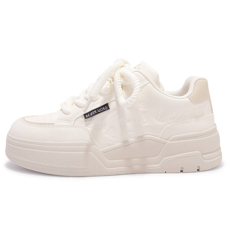 SNXR Slip Resistant Abrasion Resistant Slip Resistant Abrasion Resistant Low top Skateboard Shoes Women's Beige