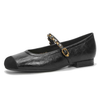 Bamiti Microfiber Leather Chunky Heel Mary Jane Shoes 2cm Women's