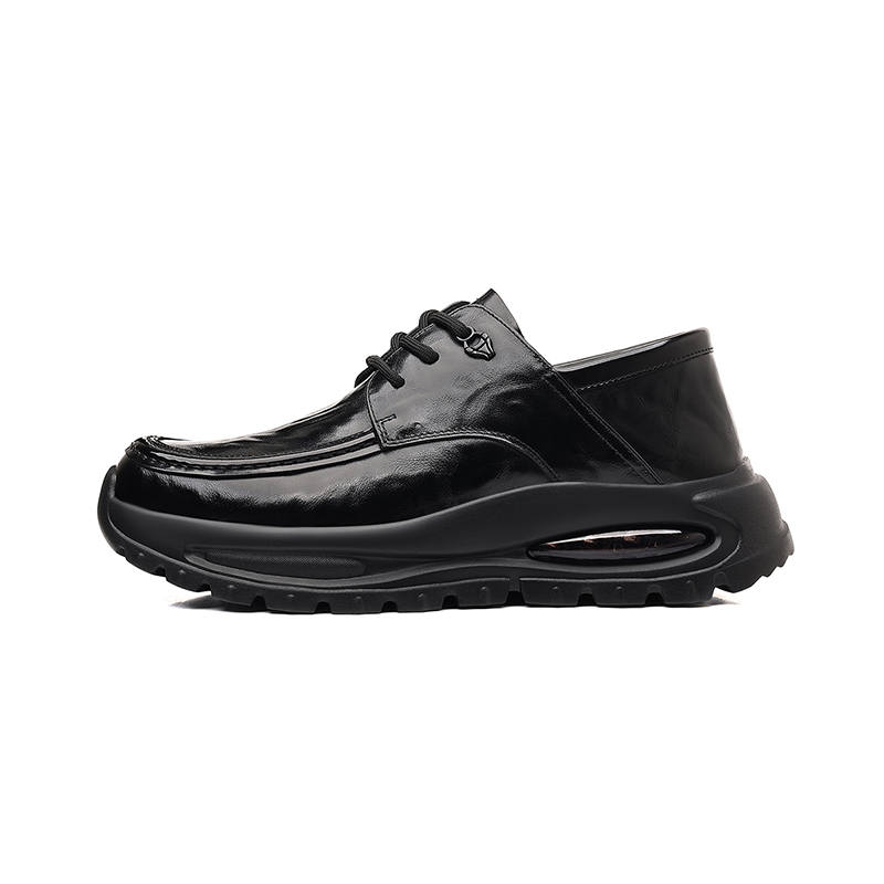 PT'SON Cow Leather Classic And Versatile Casual Shoes Men's Black