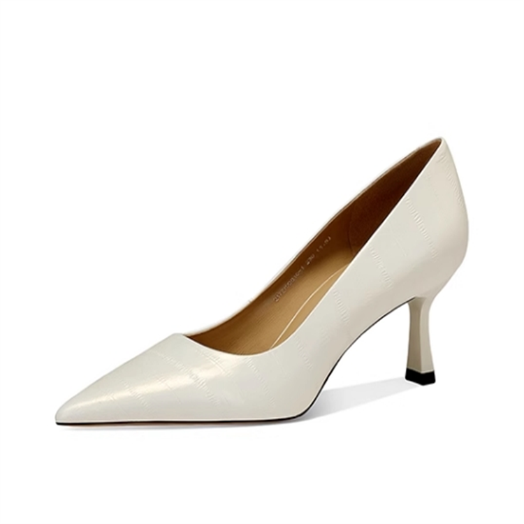 JESSICA SOPHIA Cow Leather Slim Heel High Heels 6CM Women's