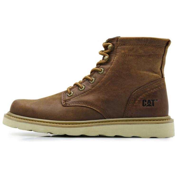 CAT CAT Cow Leather Short Combat Boots Men's Brown