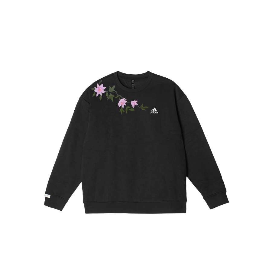 Adidas Adidas LABEL Sweatshirts Unisex Black Crew Neck Moderate