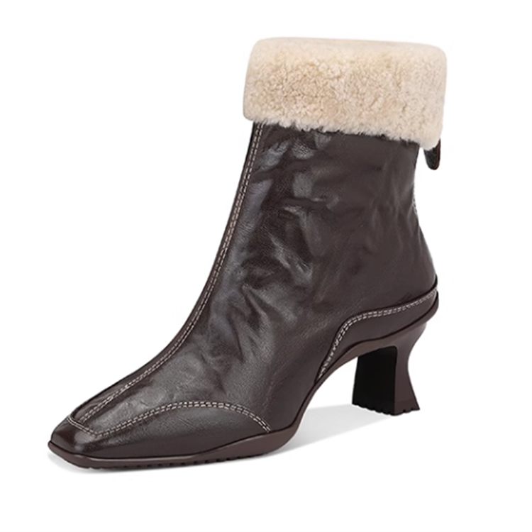 JESSICA SOPHIA Sheepskin Ankle Boots 5.5cm Women's