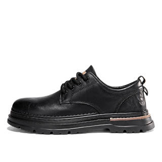 ARTHURBUILL Casual Leather Shoes Men's Low Top Black Khaki