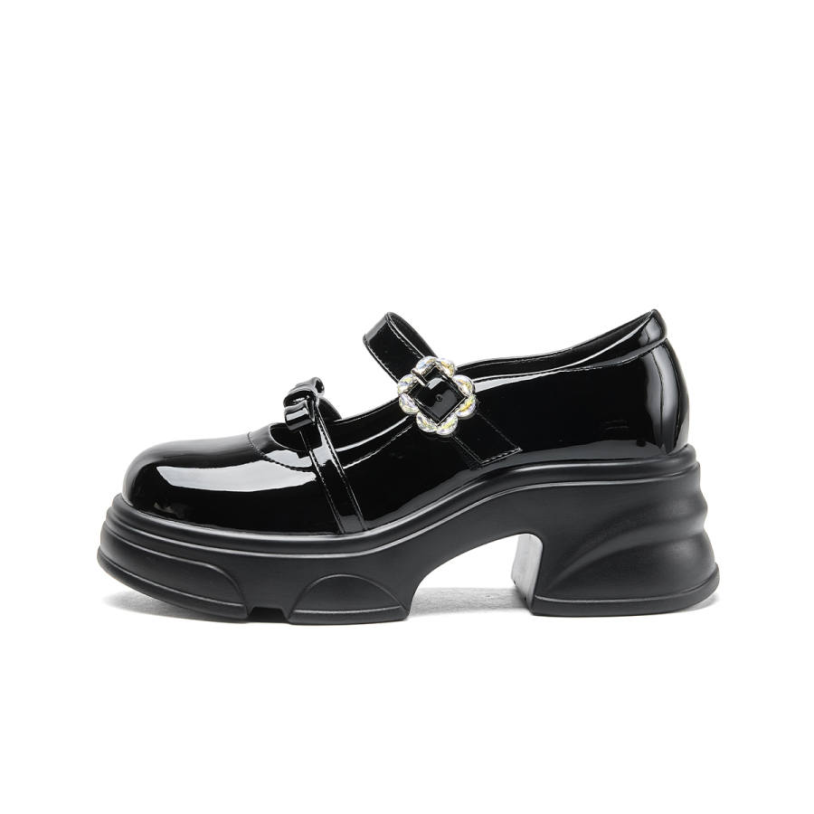 Hotwind Synthetic Leather Chunky Heel Mary Jane Shoes Women's