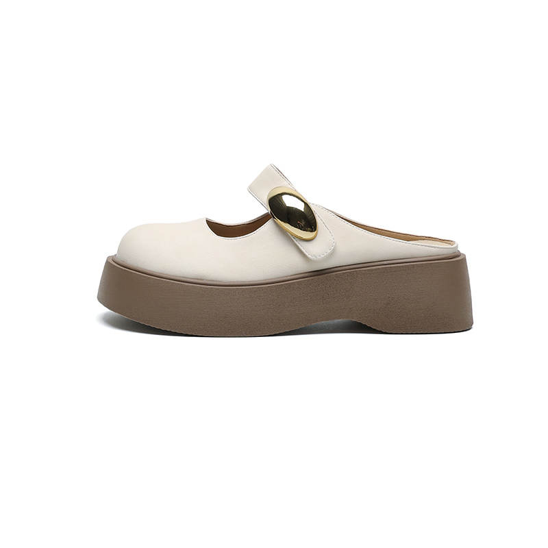 JOSINY Abrasion Resistant Slip Resistant Closed Toe Slippers Women's Apricot
