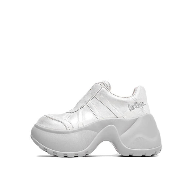 LEE COOPER Synthetic Leather, Split Cow Leather Low top Chunky Sneakers Women's