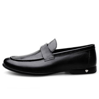 CKVUSAMG Top Grain Cow Leather Dress Shoes Men's Black