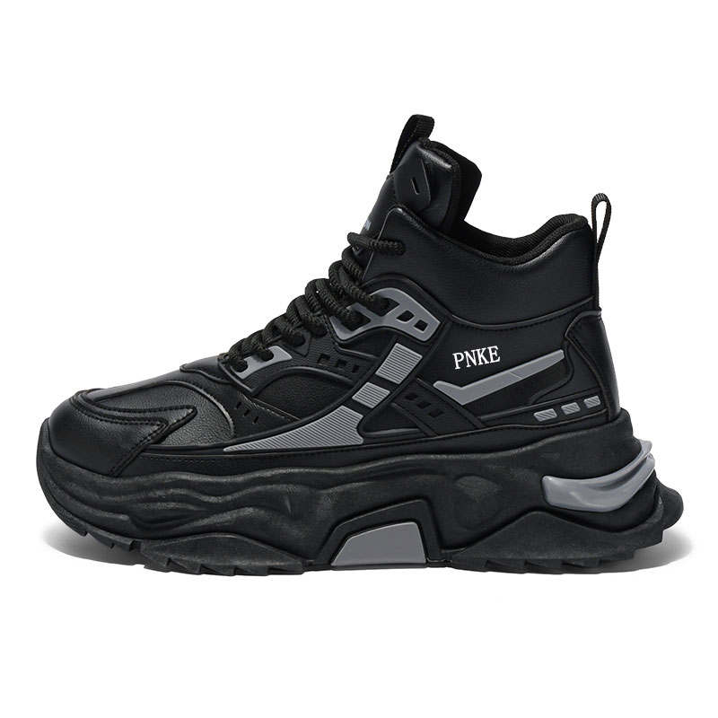 PNKE Microfiber Leather Slip Resistant Abrasion Resistant Slip Resistant Abrasion Resistant Mid top Chunky Sneakers