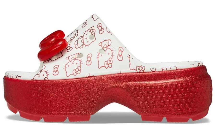 Crocs Crocs x Hello Kitty Stomp Slide Slippers Women's White Red