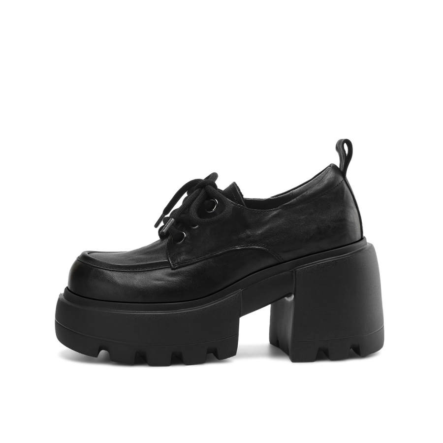 OCCAMAN Cow Leather Casual Shoes 9cm Women's Black