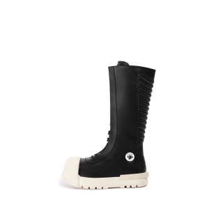 FVVO Microfiber Leather Knee high Boots Unisex Black