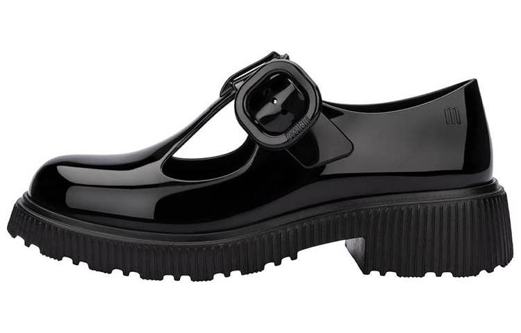 MELISSA Plastic Chunky Heel Mary Jane Shoes Women's Black