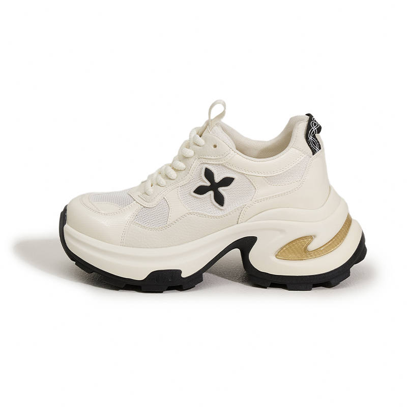 MILANLIANGE Slip Resistant Abrasion Resistant Low top Chunky Sneakers Women's