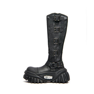 KEDDO Keyboard Shoes Cow Leather Knee high Boots Women's