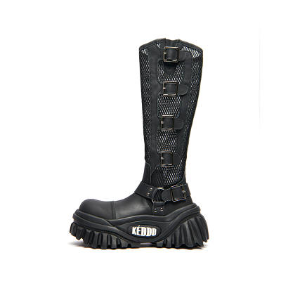 KEDDO Keyboard Shoes Cow Leather Knee high Boots Women's