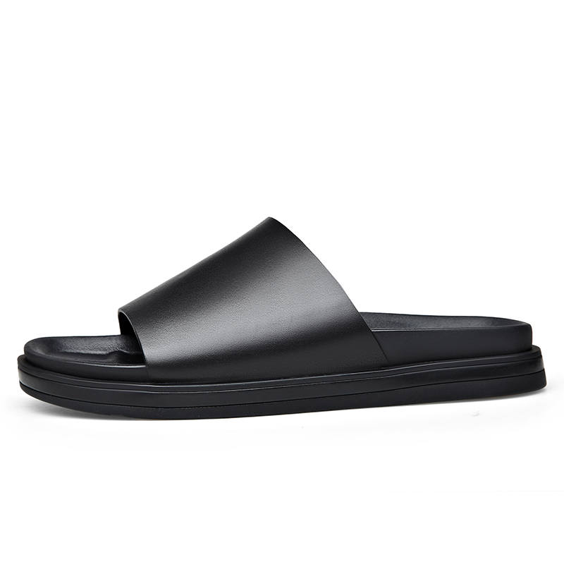 LUOMENG LUOMENG Rubber Sole Slip Resistant Slip Resistant Slide Slippers Men's Black