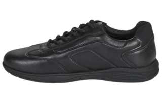 GEOX Leather Low top Skateboard Shoes Men's Black