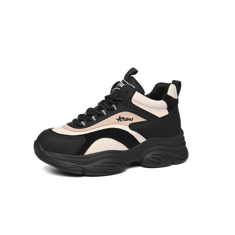 JINSITU Microfiber Leather Fashion Patchwork Trendy Versatile, Fleece Lined Thermal Platform Height Increasing