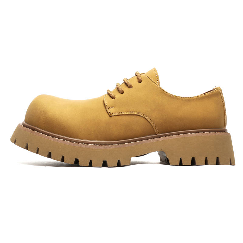 JUMP&FISH Cow Split Leather Casual Shoes Men's Yellow