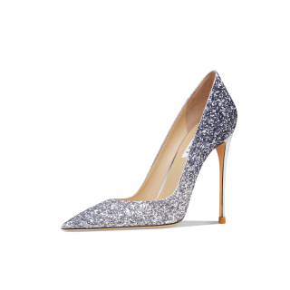 Suyymakk Slim Heel High Heels Women's Silver Blue