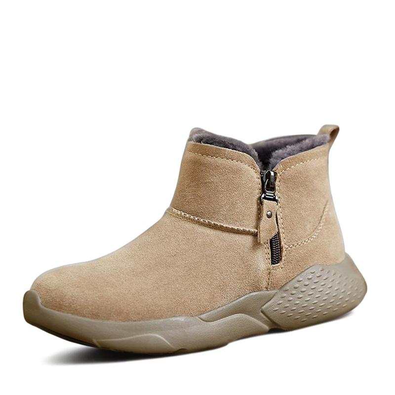 Devanro Devanro Cow Suede Thermal Abrasion Resistant Slip Resistant Thermal Abrasion Resistant Slip Resistant Short Snow Boots