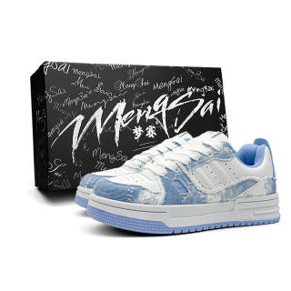 Mengsai Slip Resistant Abrasion Resistant Slip Resistant Abrasion Resistant Low top Skateboard Shoes Unisex Blue