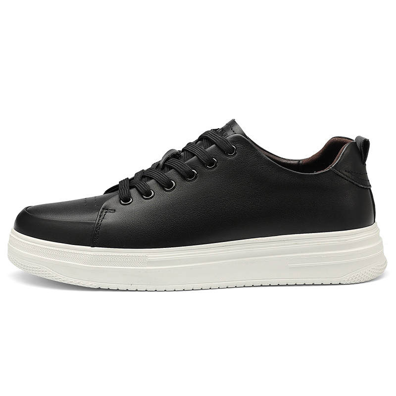 Qiandongmeili Top Grain Cow Leather Low top Skateboard Shoes Unisex