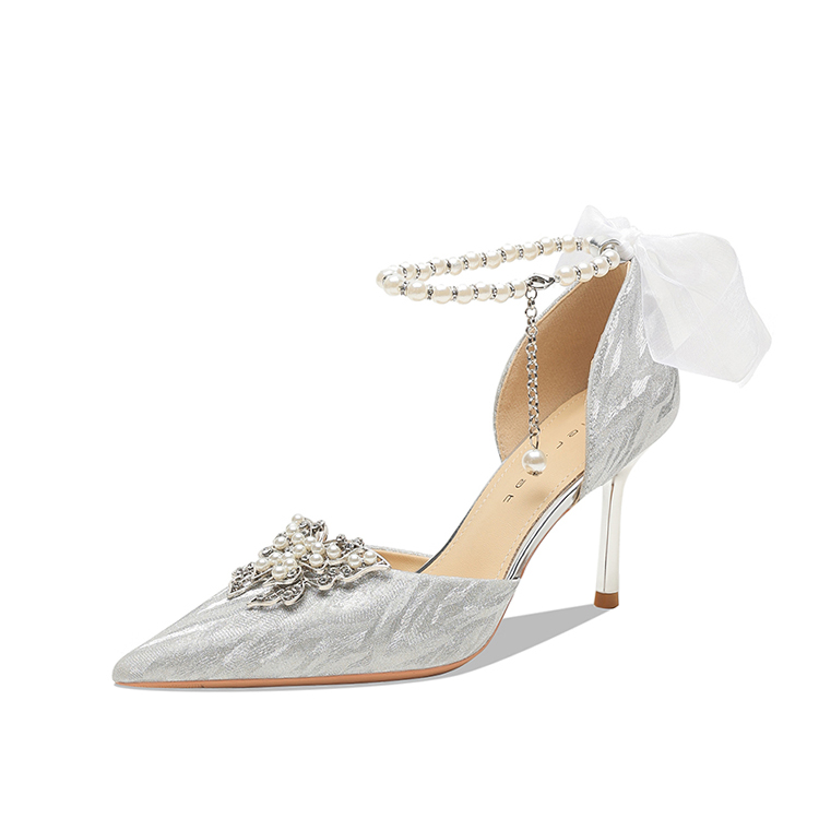 Ainer-cat Ainer cat Slim Heel High Heels 8cm Women's Silver